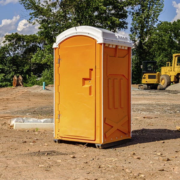 how often are the portable restrooms cleaned and serviced during a rental period in Clear Fork